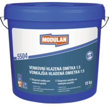 Modulan 5504 venkovní hlazená omítka 1,5 milimetru, 15 kilogramů v kbelíku, disperzní omítka připravená k přímému použití.