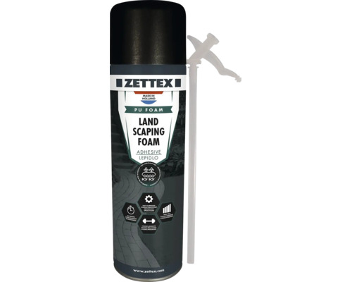 Zettex Landscaping pěnové lepidlo ve spreji pro lepení kamenů v zahradě s přiloženou aplikační trubicí