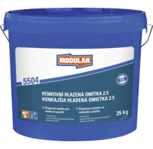 Modulan 5504 venkovní hlazená omítka v 25 kg kbelíku se zrnitostí 2,5 milimetru pro venkovní použití.