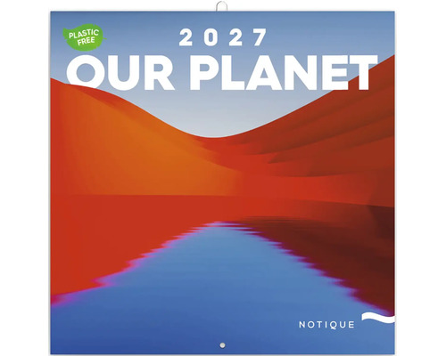Nástěnný kalendář Naše planeta 2027 s bezplastovým obalem ve čtvercovém formátu