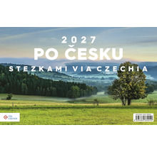 Nástěnný kalendář 2027 Po Česku se snímky krajiny a stezek Via Czechia.