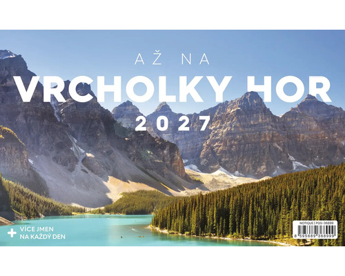 Nástěnný kalendář s horskou krajinou a jezerem pro rok 2027