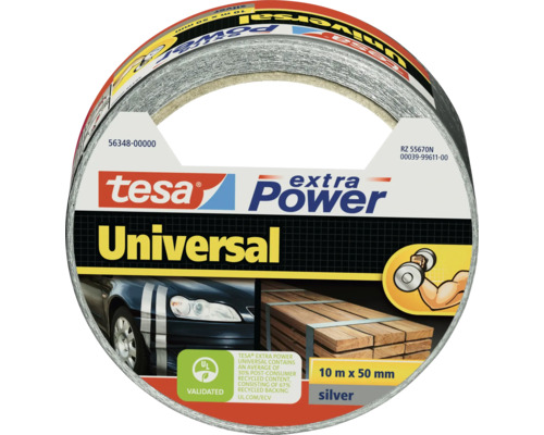 Univerzální textilní páska Tesa Extra Power, 10 metrů krát 50 milimetrů, pevná lepicí páska pro opravy a upevňování v interiéru i exteriéru.