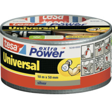 Tesa Extra Power Universal textilní páska, 10 metrů krát 50 milimetrů, stříbrná