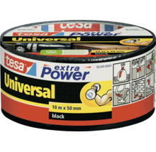 Tkaninová páska Tesa Extra Power Universal, 10 metrů krát 50 milimetrů, černá