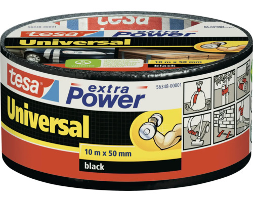 Tkaninová páska Tesa Extra Power Universal, 10 metrů krát 50 milimetrů, černá