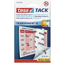 Tesa Tack oboustranné lepicí podložky XL, 36 kusů, transparentní lepicí podložky pro čisté upevnění bez připínáčků.