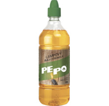 Láhve 1 litr lampového oleje Pepo s citronelou pro zahradní pochodně a olejové lampy.