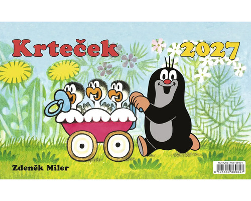 Nástěnný kalendář 2027 s motivem Krtečka a kuřátek