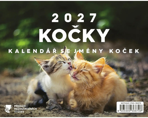 Nástěnný kalendář 2027 Kočky se jmény koček