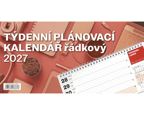 Týdenní plánovací kalendář 2027 řádkový