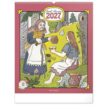 Nástěnný kalendář 2027 s ilustracemi Josefa Lady v tradičním českém stylu s nostalgickou lesní scénou.