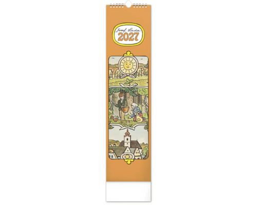 Nástěnný kalendář 2027 s ilustracemi Josefa Lady s motivy venkovského života a přírody ve vertikálním formátu.