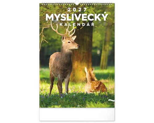 Nástěnný myslivecký kalendář 2027 s jelenem a srnkou v lese