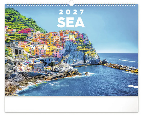 Nástěnný kalendář 2027 s fotografií italské pobřežní vesnice Manarola u moře