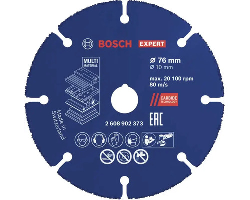 Dělicí kotouč Bosch Expert MultiMaterial, průměr 76 milimetrů, upínání 10 milimetrů pro úhlové brusky.