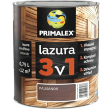 Plechovka Primalex lazura 3 v 1 na drevo palisandr 0,75 litru pro venkovni pouziti
