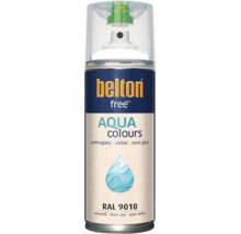 Sprejový lak Belton Free Aqua Colours hedvábný lesk čistě bílá RAL 9010