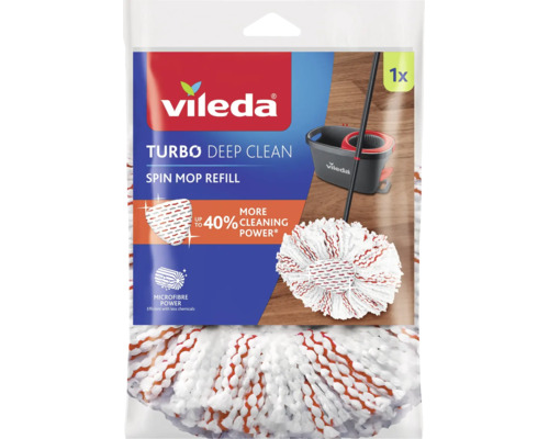 Náhradní hlavice k mopu Vileda Turbo Deep Clean z mikrovlákna pro důkladné čištění podlah