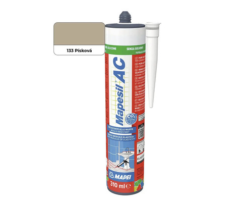 Sanitární silikon Mapei Mapesil AC v kartuši 310 mililitrů barva 133 Písková pro obklady a keramiku