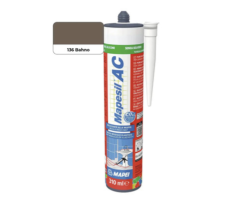 Silikonový tmel Mapei Mapesil AC 310 mililitrů barva 136 Bahno pro obklady a sanitární prostory