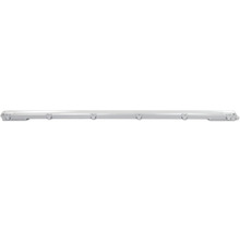 LED svítidlo do vlhkého prostředí podlouhlé s krytem a upevňovacími sponami pro montáž na stěnu nebo strop
