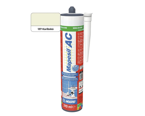 Silikonový tmel Mapei Mapesil AC v barvě karibská 310 mililitrů kartuše pro sanitární a keramické spáry