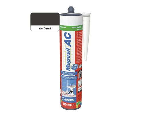 Silikonový tmel Mapei Mapesil AC 310 mililitrů barva 120 černá pro sanitární aplikace