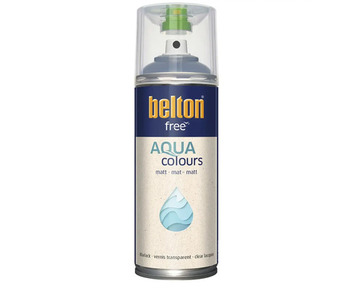 Belton Free Aqua Colours bezbarvý lak ve spreji matný pro ochranu povrchů.