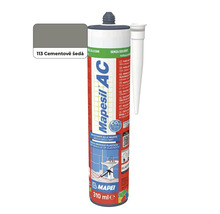 Mapei Mapesil AC silikonový tmel 310 ml kartuše v cementově šedé barvě pro sanitární prostory a obklady.