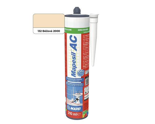 Silikon Mapei Mapesil AC kartuše 310 mililitrů barva 132 Béžová 2000 pro keramiku a sanitární prostory