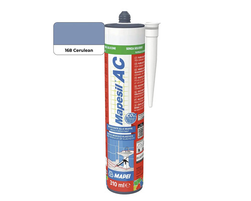 Silikonový tmel Mapei Mapesil AC barva Cerulean kartuše 310 mililitrů pro sanitární prostory