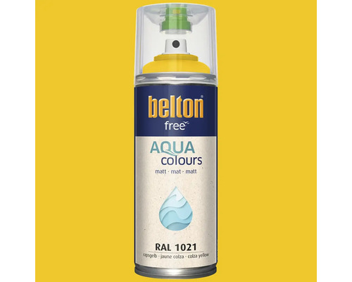 Sprejový lak Belton free Aqua Colours matný RAL 1021 řepková žluť