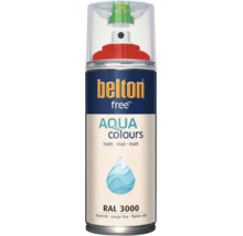 Sprejový lak Belton Free Aqua Colours v ohnivě červené matné barvě RAL 3000
