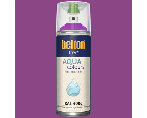 Sprejový lak Belton free Aqua Colours RAL 4006 dopravní purpurová matný
