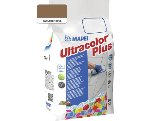 Spárovací hmota Mapei Ultracolor Plus 5 kilogramový pytel v odstínu 152 Lékořicová pro spáry dlaždic do šířky 20 milimetrů vodoodpudivá