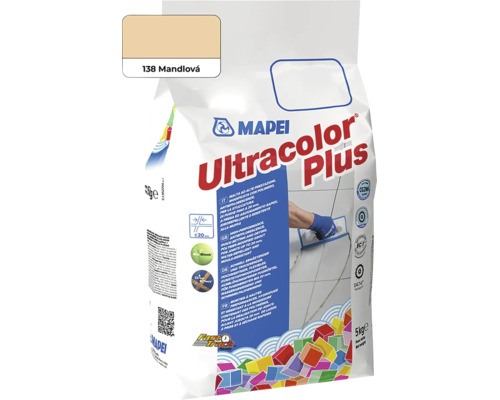 Spárovací hmota Mapei Ultracolor Plus mandlová 5 kilogramový pytel pro vodoodpudivé obkladové spáry
