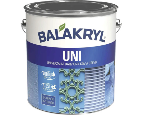Plechovka univerzální barvy Balakryl Uni na kov a dřevo.