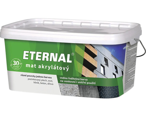 Plastovy kbelik s akrylatovou barvou Eternal pro vnitrni i venkovni pouziti