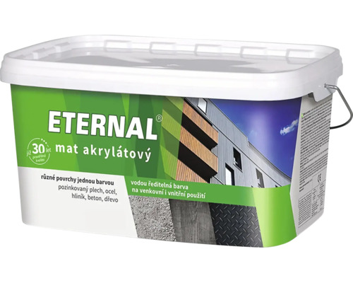 Plastový kbelík s matnou akrylátovou barvou Eternal pro různé povrchy v interiéru a exteriéru