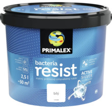 Primalex Bacteria Resist interiérový nátěr, matný, balení 2,5 litru pro cca 30 metrů čtverečních, antibakteriální ochrana s aktivním stříbrem.