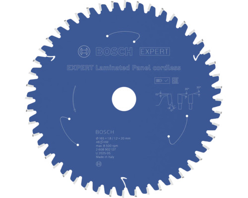 Pilový kotouč Bosch Expert Laminated Panel pro akumulátorové ruční pily 165 krát 1,8 krát 20 milimetrů se 48 zuby