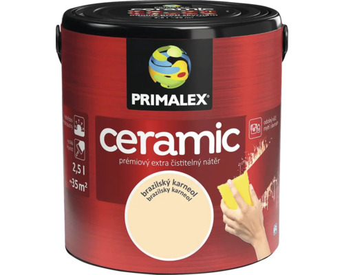 Interiérová barva Primalex Ceramic, balení 2,5 litru, vysoce odolný a omyvatelný keramický nátěr.
