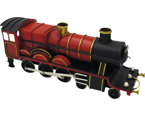 Dekorativní parní lokomotiva z kovu jako model v klasickém designu pro dekorace