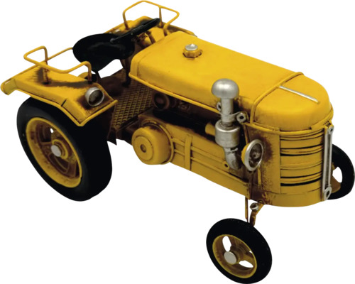 Dekorativní figurka traktoru z kovu jako nostalgický model pro interiér
