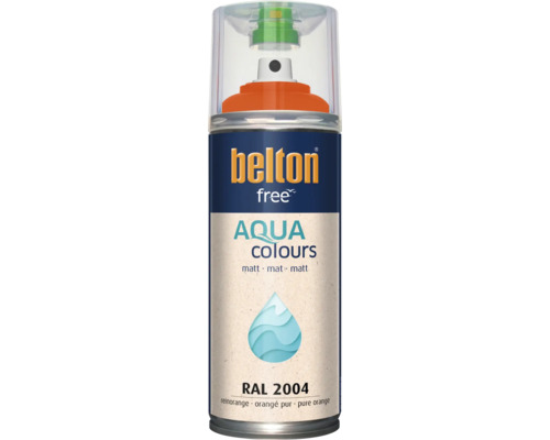 Sprejový lak belton free Aqua Colours v čistě oranžovém matném provedení RAL 2004