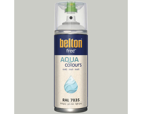Sprejový lak Belton free Aqua Colours matný světle šedý RAL 7035 ve spreji