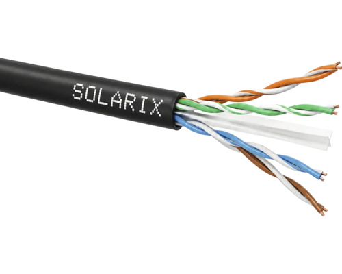 Datový kabel Solarix se čtyřmi páry kroucených vodičů a plastovým separátorem