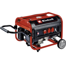 Elektrický generátor Einhell s rámem a podvozkem pro mobilní napájení na staveništi nebo na zahradě.