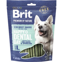 Dentální pamlsky pro psy Brit Premium by Nature, polovlhké tyčinky s kolagenem a spirulinou, 7 kusů, velikost L